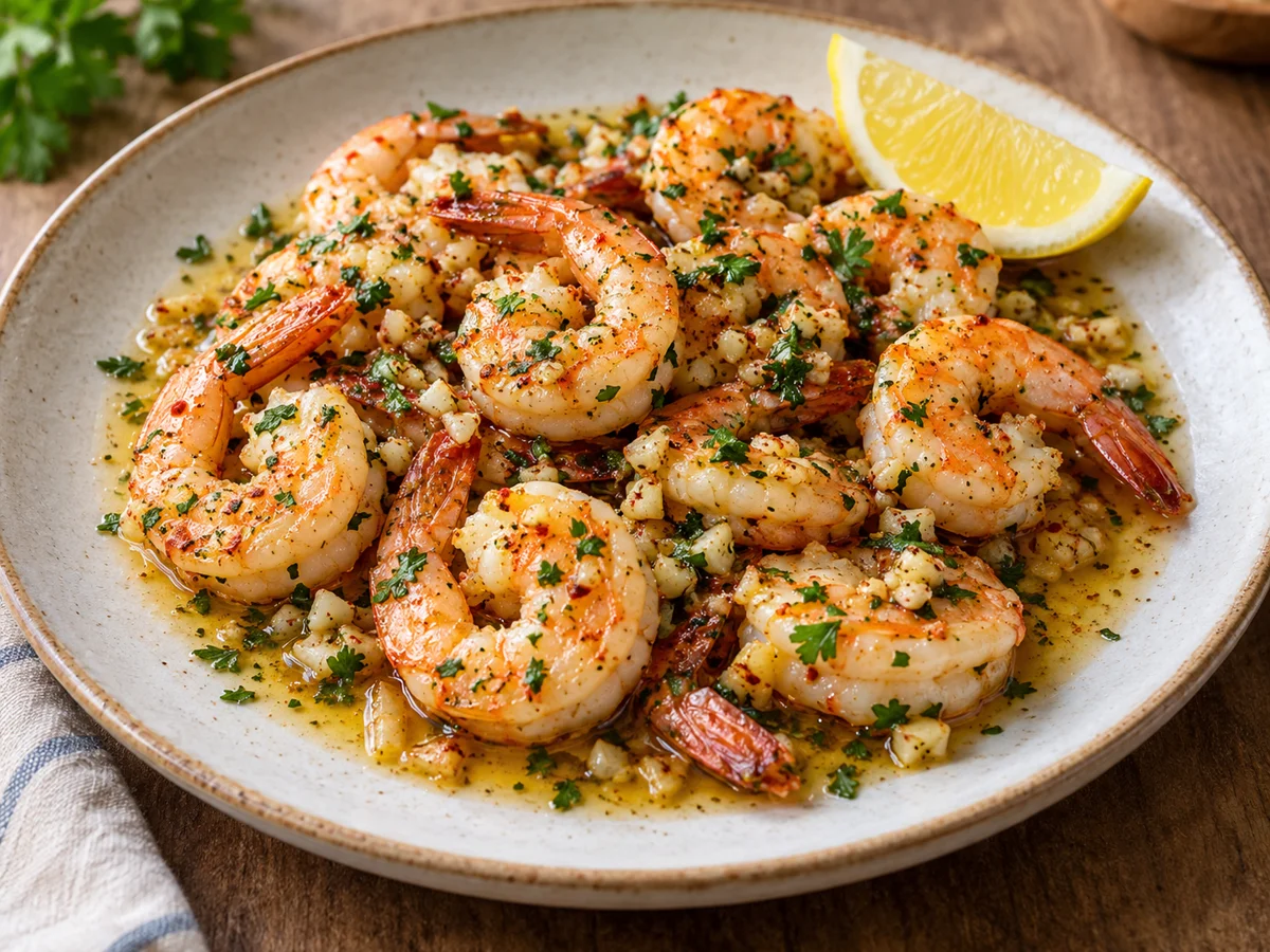 Crevettes à l’ail