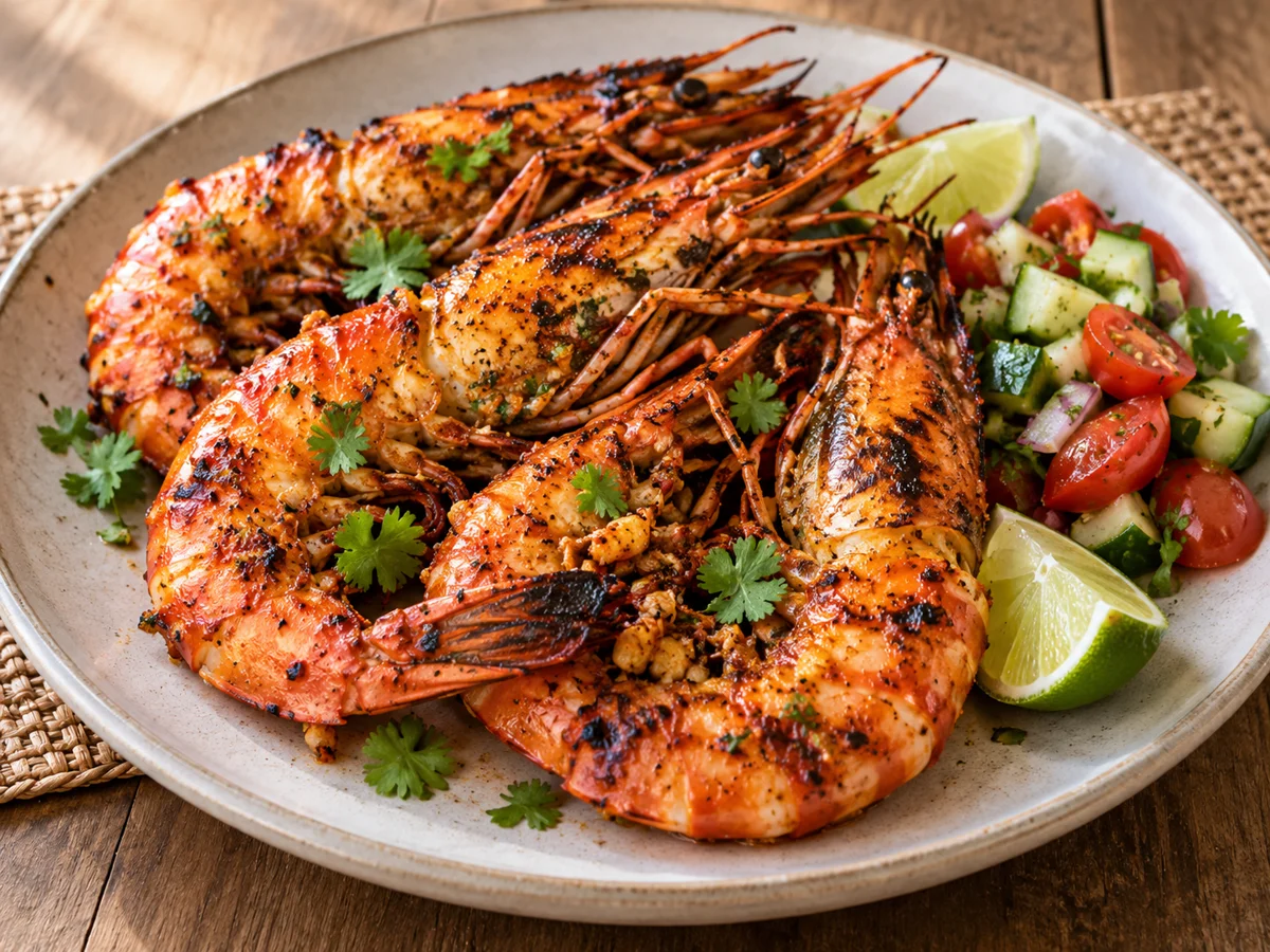 Crevettes grillées mozambicaines
