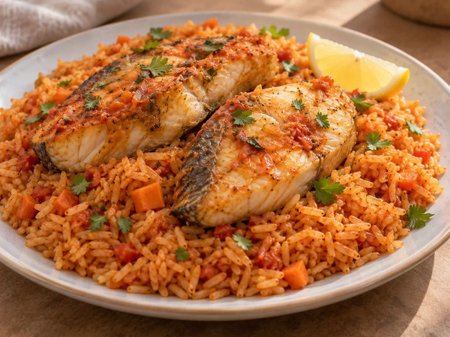 Riz au gras au poisson — version nigérienne