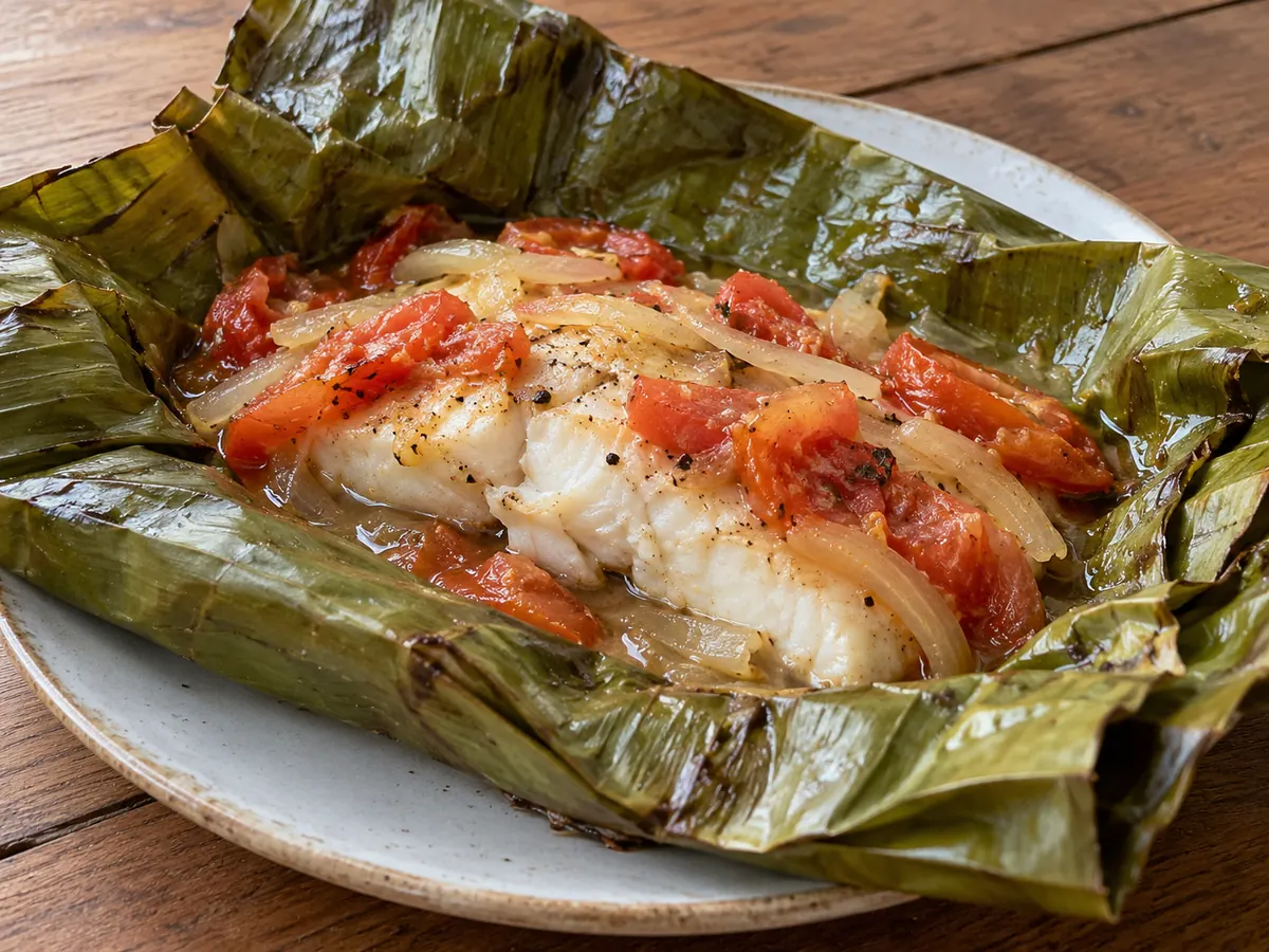 Poisson en feuille de bananier