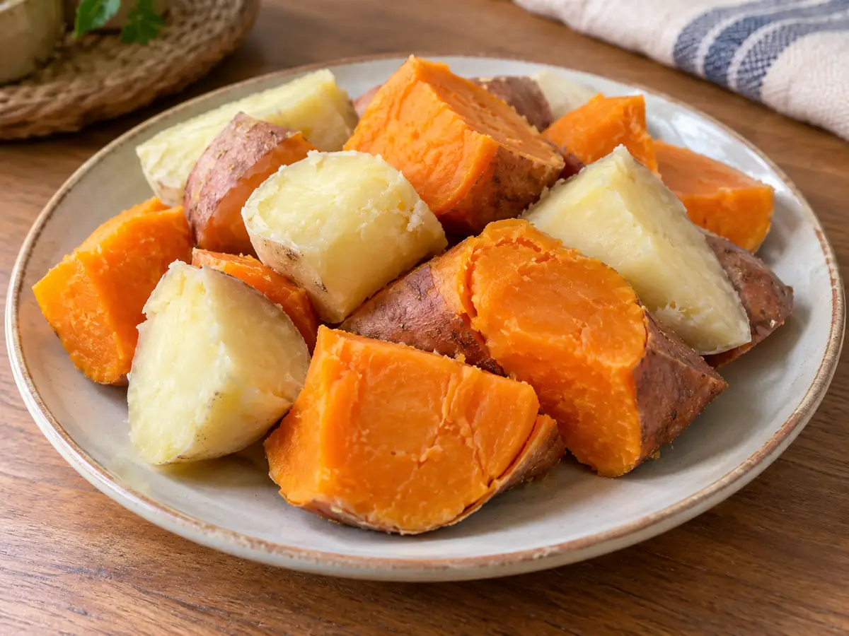Patates douces bouillies