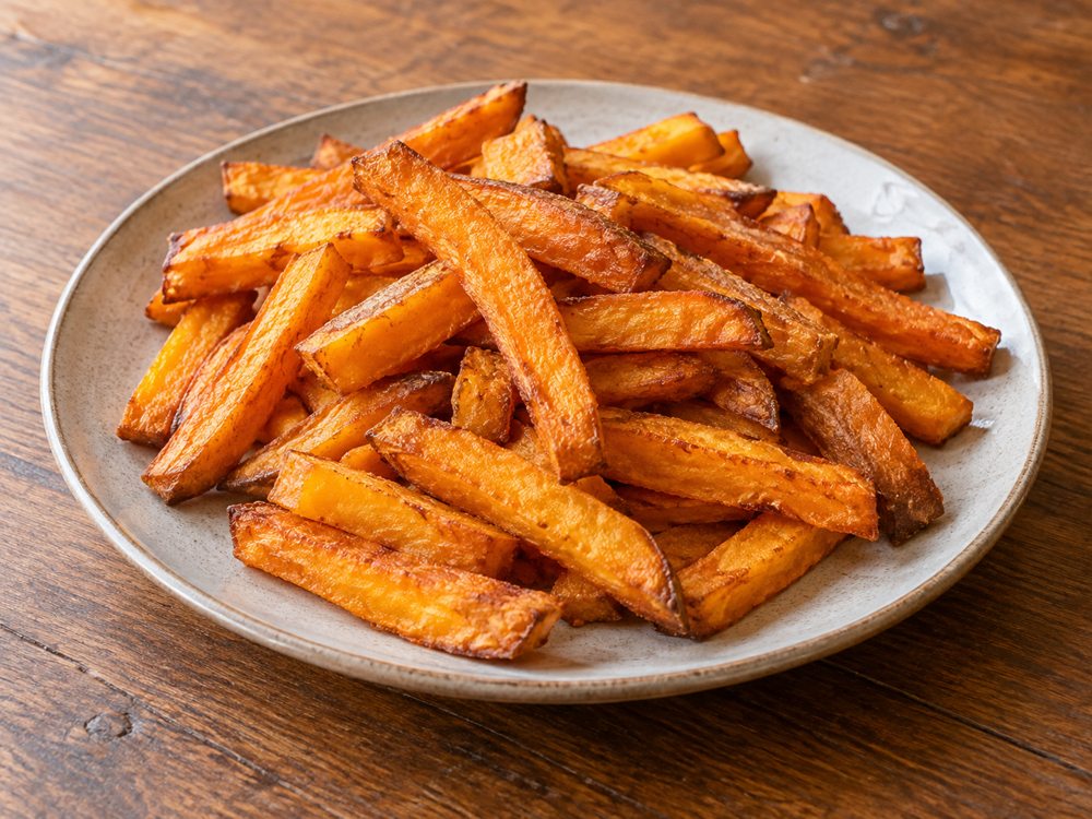 Patates douces frites