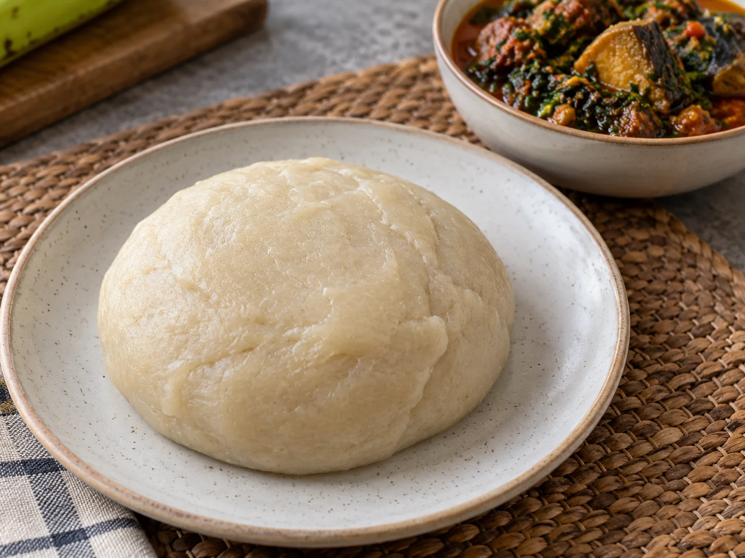 Plantain fufu — pâte de plantain vert