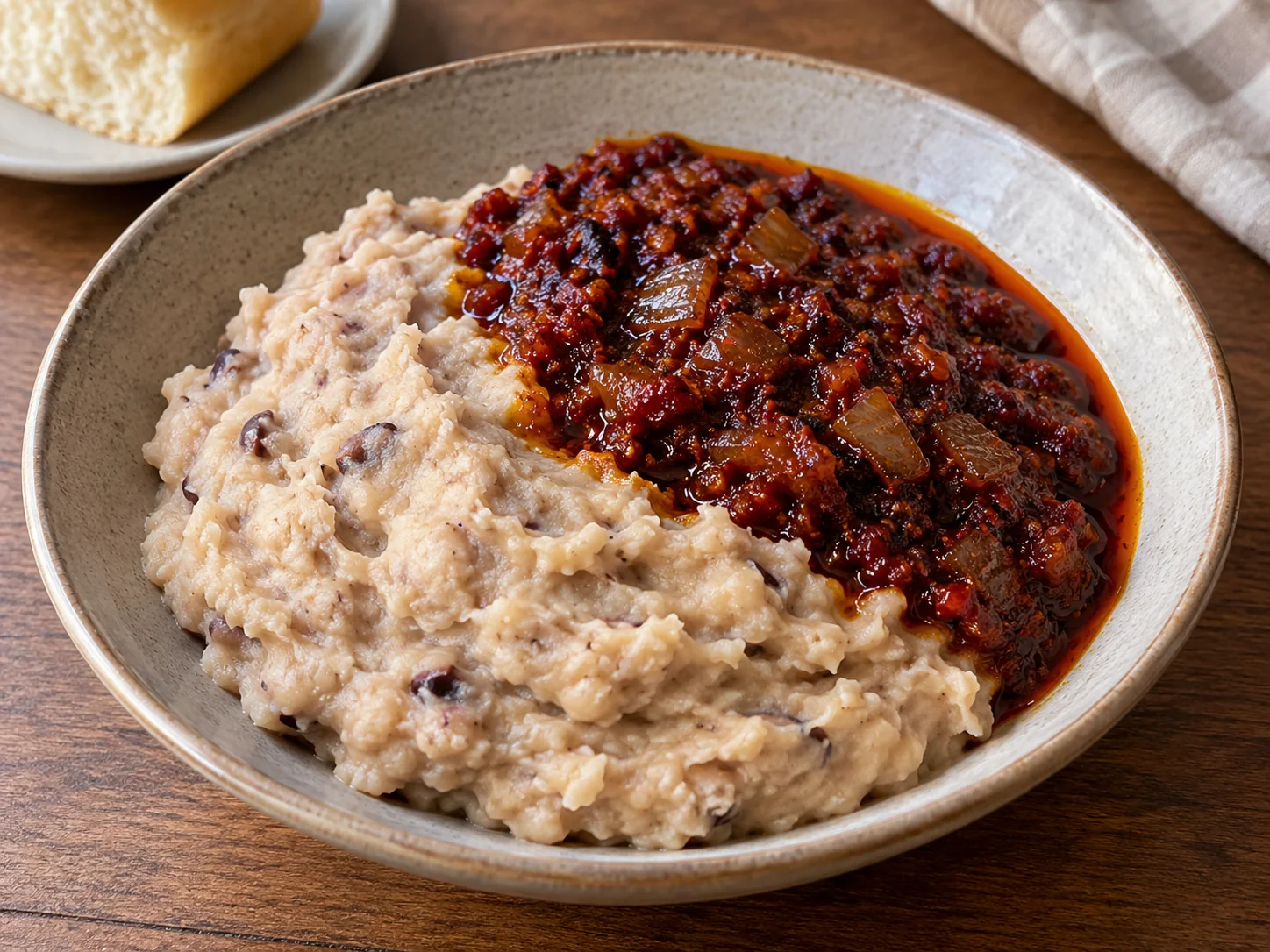 Ewa agoyin — haricots fondants et sauce pimentée