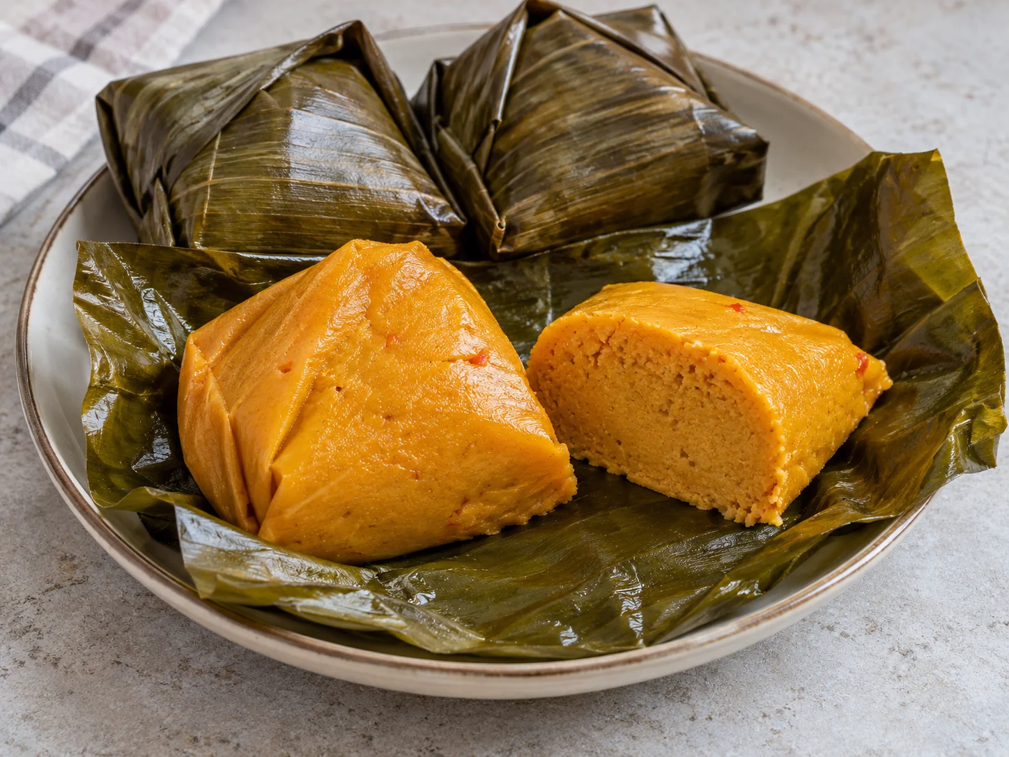 Okpa — gâteaux de farine de pois bambara