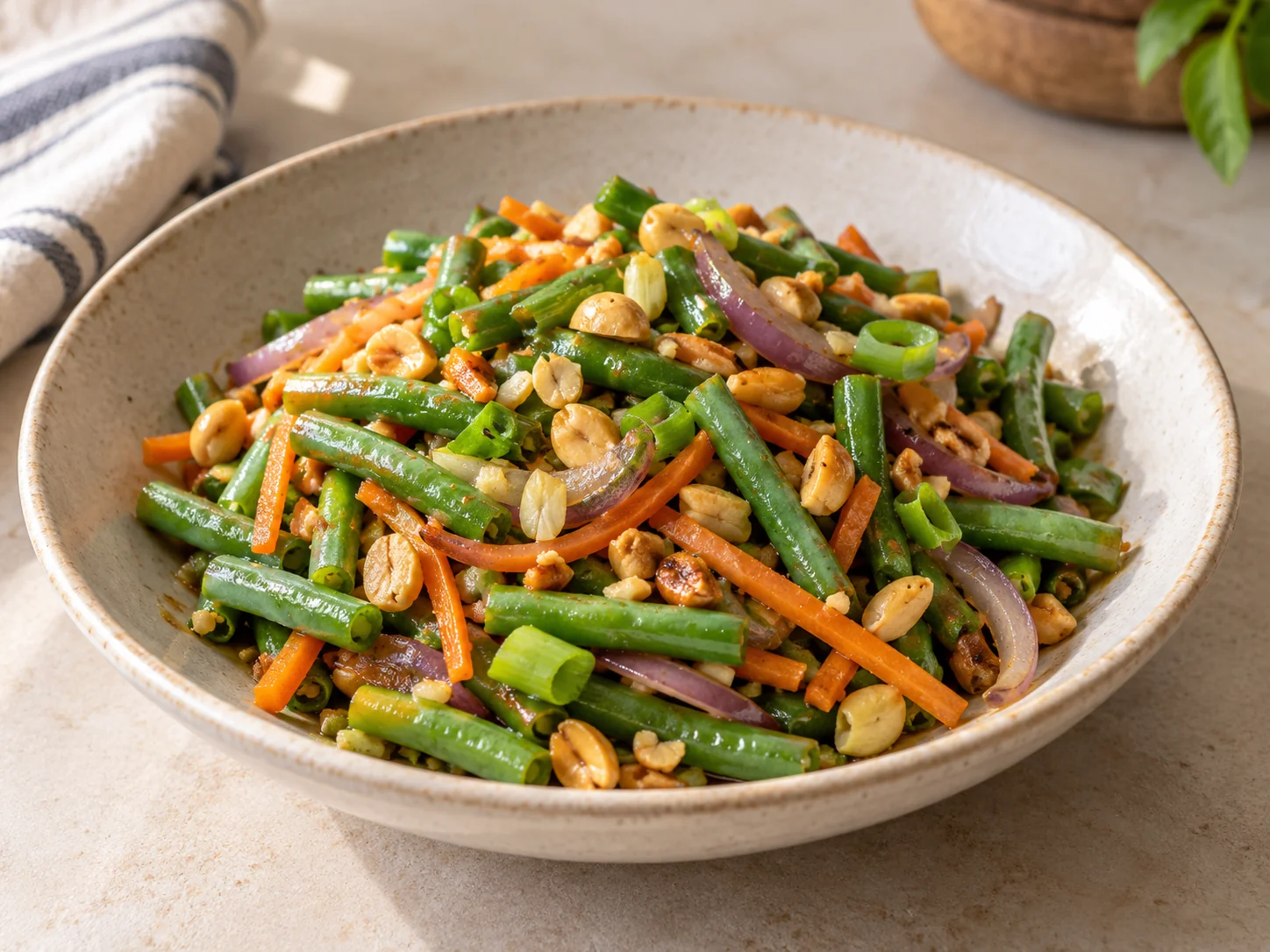Haricots verts aux arachides