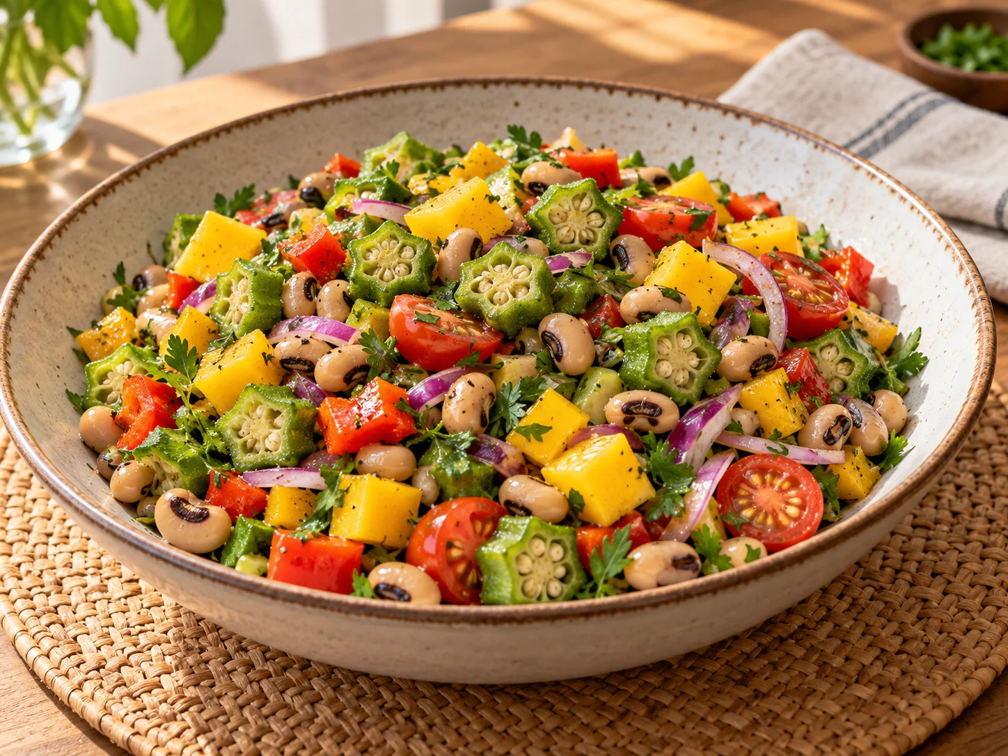 Salade de gombo et niébé