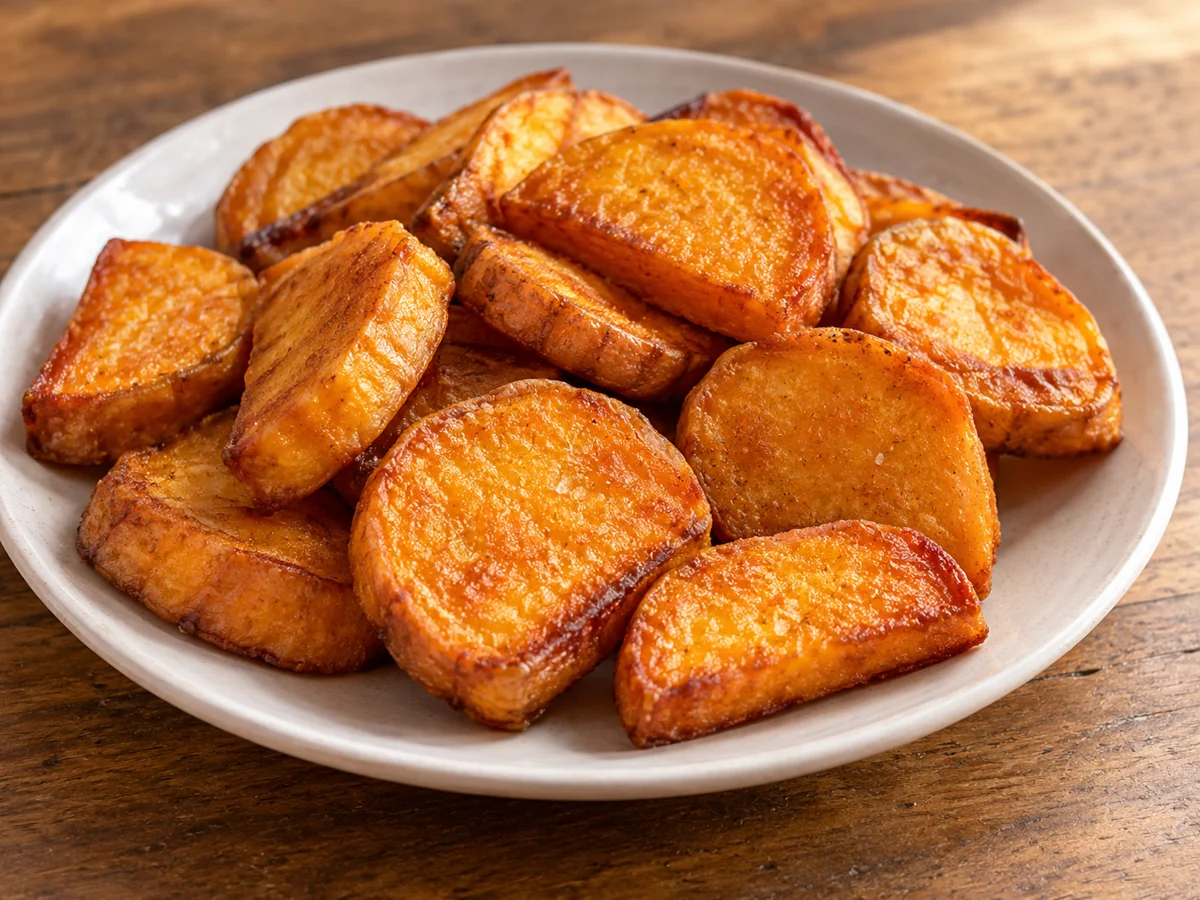 Patates douces frites