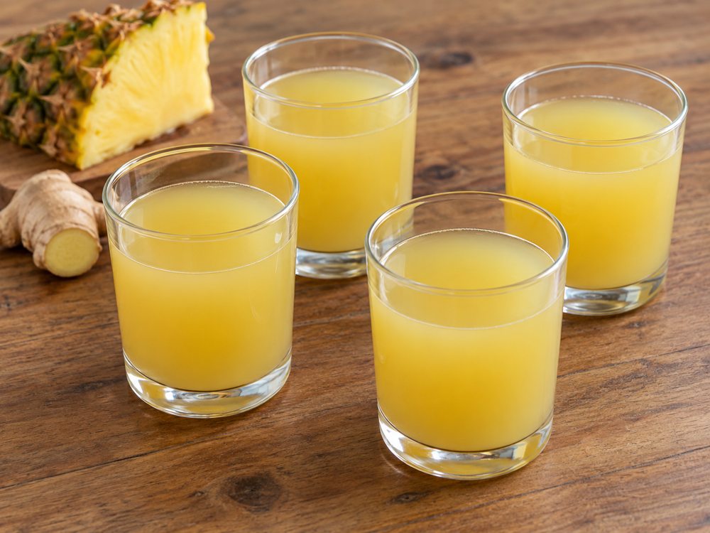 Jus de gingembre-ananas